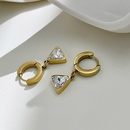 vintage gold triangle zircon pendant ring stainless steel earrings jewelry wholesalepicture9