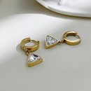 vintage gold triangle zircon pendant ring stainless steel earrings jewelry wholesalepicture11