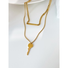 new fashionable gold thick chain key titanium steel clavicle chain female