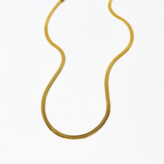 flache Schlange Schlüsselbeinkette Edelstahl Ofen Vakuumbeschichtung Titan Stahl Halskette weiblich