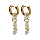 fashion pearl tassel earrings retro pearl circle interlocking copper earringspicture11