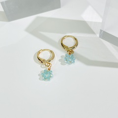 fashion simple acrylic beads earrings copper earrings