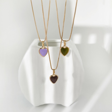 new drip oil heart shaped simple clavicle women's alloy necklaces's discount tags