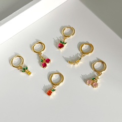 fashion pineapple cute golden fruit earrings copeper earrings