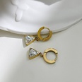 vintage gold triangle zircon pendant ring stainless steel earrings jewelry wholesalepicture13