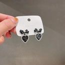 Silver needle Korean retro French black bow love pearl earrings women39s autumn and winter fashion highend earrings earringspicture9
