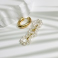 fashion pearl tassel earrings retro pearl circle interlocking copper earringspicture12