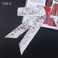 new small floral slender narrow silk scarf tied bag handle silk scarf small ribbon scarfpicture14