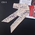 new small floral slender narrow silk scarf tied bag handle silk scarf small ribbon scarfpicture17
