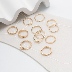 simple geometric plain solid color metal ring set