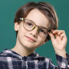 New transparent children's anti-blue light glasses silicone nose pad computer goggles