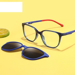 lunettes de soleil polarisées à double usage à monture carrée simple pour enfants