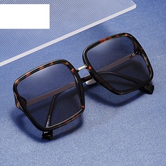 Korean retro square leopard UV protection sunglasses