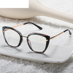 glasses frame female large frame flat mirror elastic leg color frame blue light glasses
