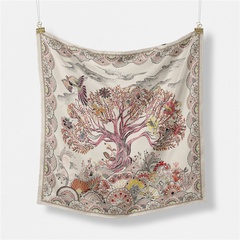 53 cm section mince fleurs fortune arbre dames décoration petit carré petit foulard en soie