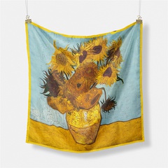 53 cm neue Ölgemälde-Serie Sonnenblume Damen Twill dekorativer kleiner quadratischer Schal