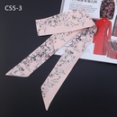 new small floral slender narrow silk scarf tied bag handle silk scarf small ribbon scarfpicture8