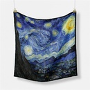 oil painting starry sky ladies twill decorative small square scarf small silk scarfpicture1