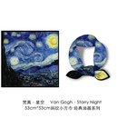 oil painting starry sky ladies twill decorative small square scarf small silk scarfpicture2