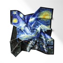 oil painting starry sky ladies twill decorative small square scarf small silk scarfpicture4