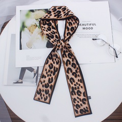 Double-sided leopard print boxer silk scarf women's new tied wrist streamer hairband fashion wholesale