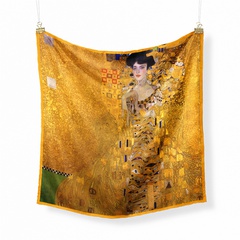 new oil painting female twill decoration small square neck scarf wholesale53cm*53cm