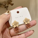 Silver needle Korean autumn and winter coffee color flowers niche design small fresh and cute flower stamens retro fashion earrings earrings femalepicture7
