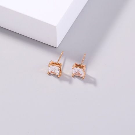 jewelry micro-set gold square zircon fashion earrings wholesale NHDB642245's discount tags