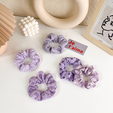 fashion flower plaid purple floral hair ring hair accessories's discount tags