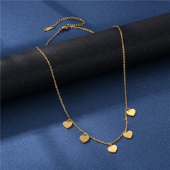 stainless steel retro simple heart-shaped clavicle chain necklace wholesale