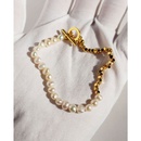 fashion freshwater pearl bracelet stitching gold spacer bead copper braceletpicture5