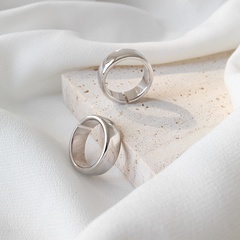 Fashion minimalist wild smooth geometric plain sterling silver open ring female