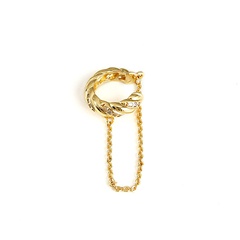 Fashion female simple twisted diamond chain copper earrings bone clip