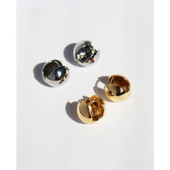 simple copper geometric solid color ear buckle earrings wholesale