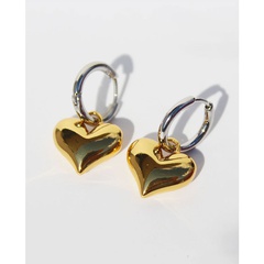 Vintage Contrast Color Heart Shaped Copper Earrings Wholesale
