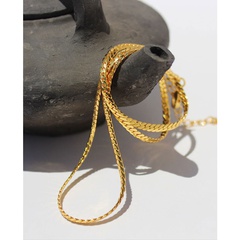 brass fashion simple stacked with snake bone chain necklace wholesale