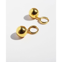 simple daily basic round ball gold copper earrings wholesale