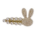fashion pearl flower bunny hairpin female bangs metal duckbill clippicture11