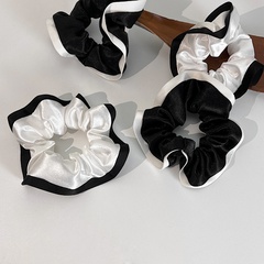 fashion retro contrast color satin black and white hair accessories hair rope