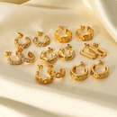 2022 new stainless steel earrings fashion 18K gold diamond Cshaped earrings  NHJIE644451picture6