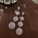 fashion full diamond geometric circle long earrings exaggerated alloy earringspicture6