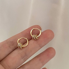 Korean geometric metal circle ear buckle simple hoop earrings women
