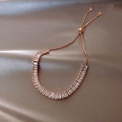 fashion geometric inlaid zircon design copper bracelets wholesale