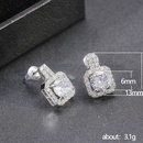 Simple Square Full of Zircon Platinum Plated Copper Stud Earrings Jewelrypicture11