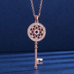 Fashion Necklace Mystery Key Pendant Sweater Chain Copper Necklace