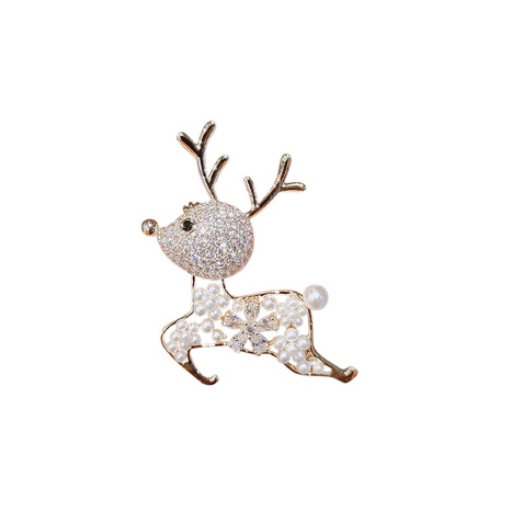 electroplating deer brooch female cute sweater copper pin sweet accessories clothing's discount tags