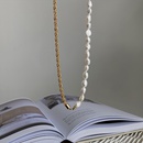 fashion freshwater pearl stitching necklace retro alloy clavicle chainpicture10