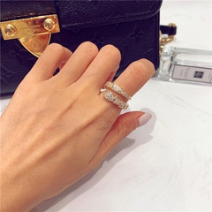micro-encrusted zircon snake-shaped female fashion open fashion full diamond index finger copper ring