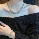 fashion full diamond necklace hip hop alloy collarbone chain braceletpicture6