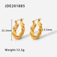 fashion creative 18K goldplated stainless steel doublestrand twist rib Cshaped earringspicture11